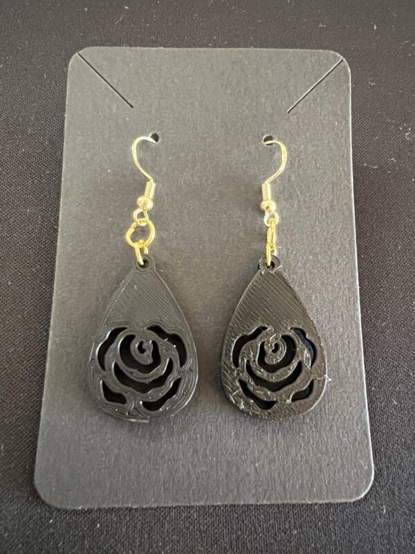 Black Rose Earrings