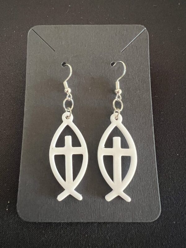 Christian Fish Cross Earrings