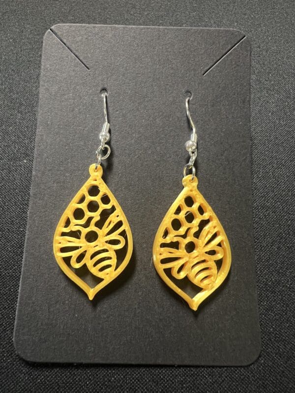 Bees and Honeycomb Earrings